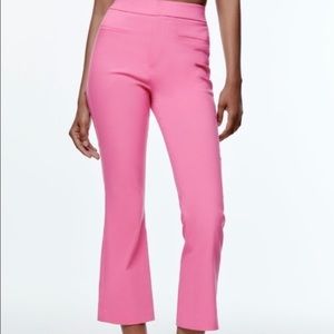 Pink Zara business casual cropped pants